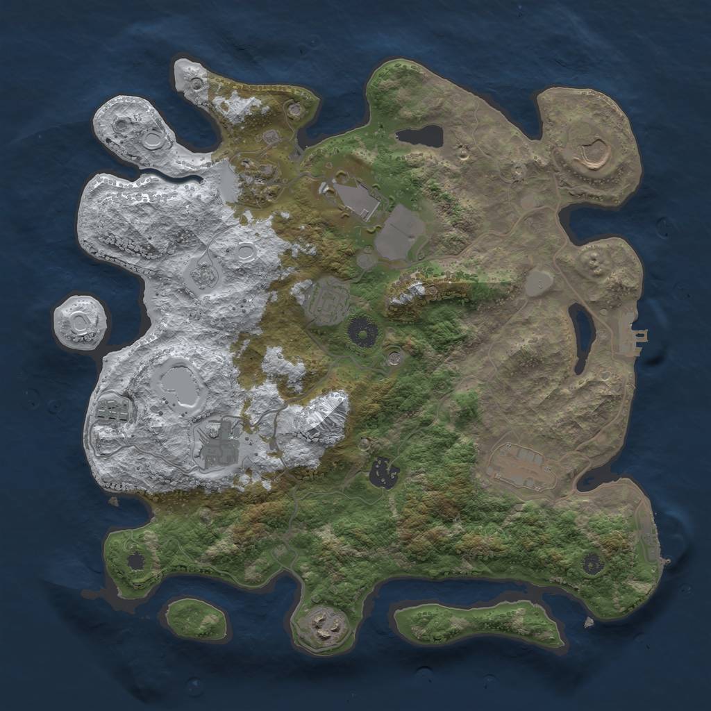 Rust Map: Procedural Map, Size: 3500, Seed: 20305823, 18 Monuments