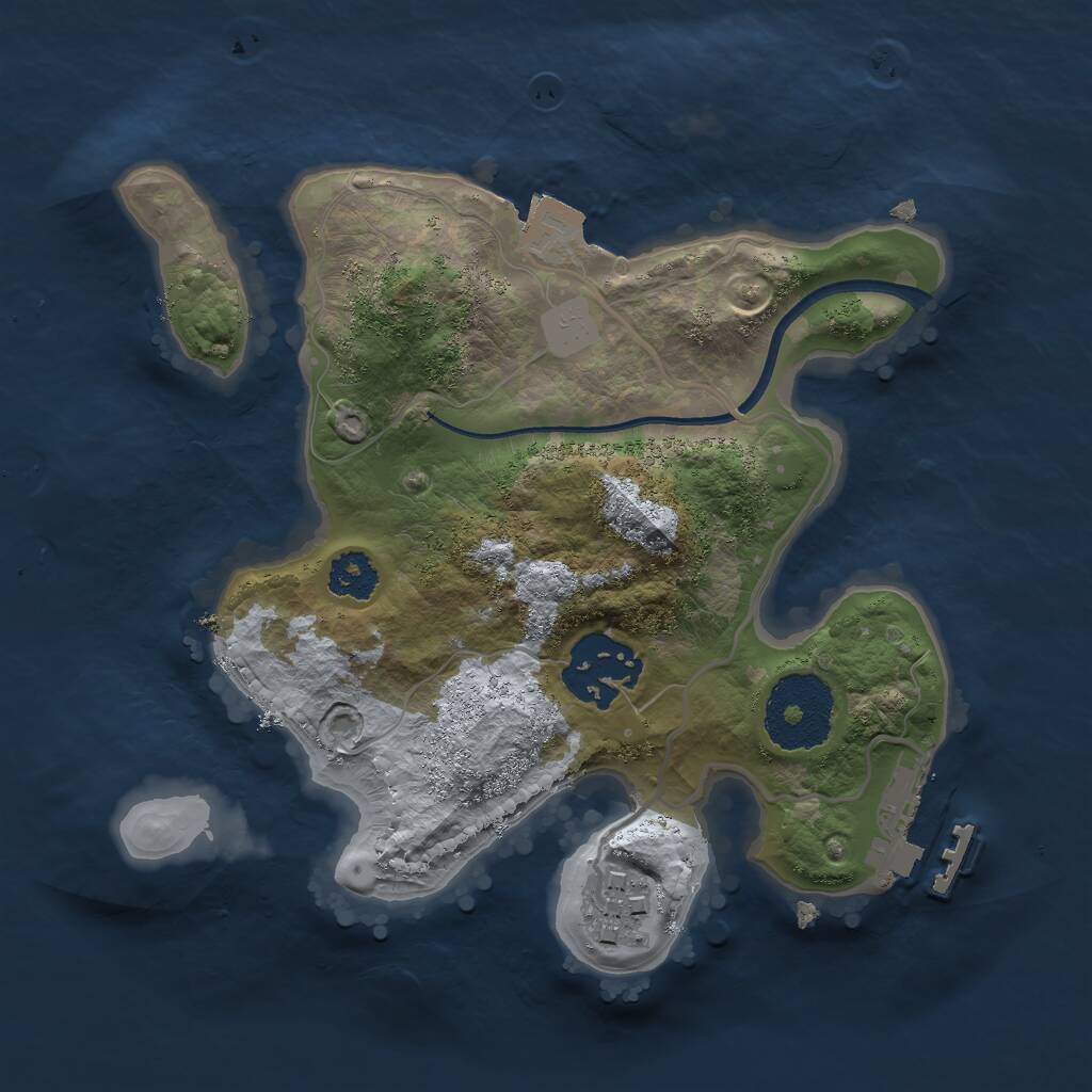 Rust Map: Procedural Map, Size: 2250, Seed: 812036765, 4 Monuments