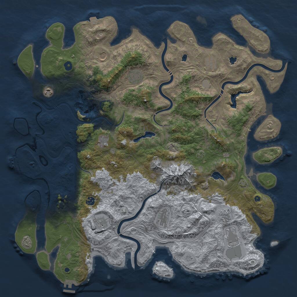 Rust Map: Procedural Map, Size: 5100, Seed: 7042022, 17 Monuments