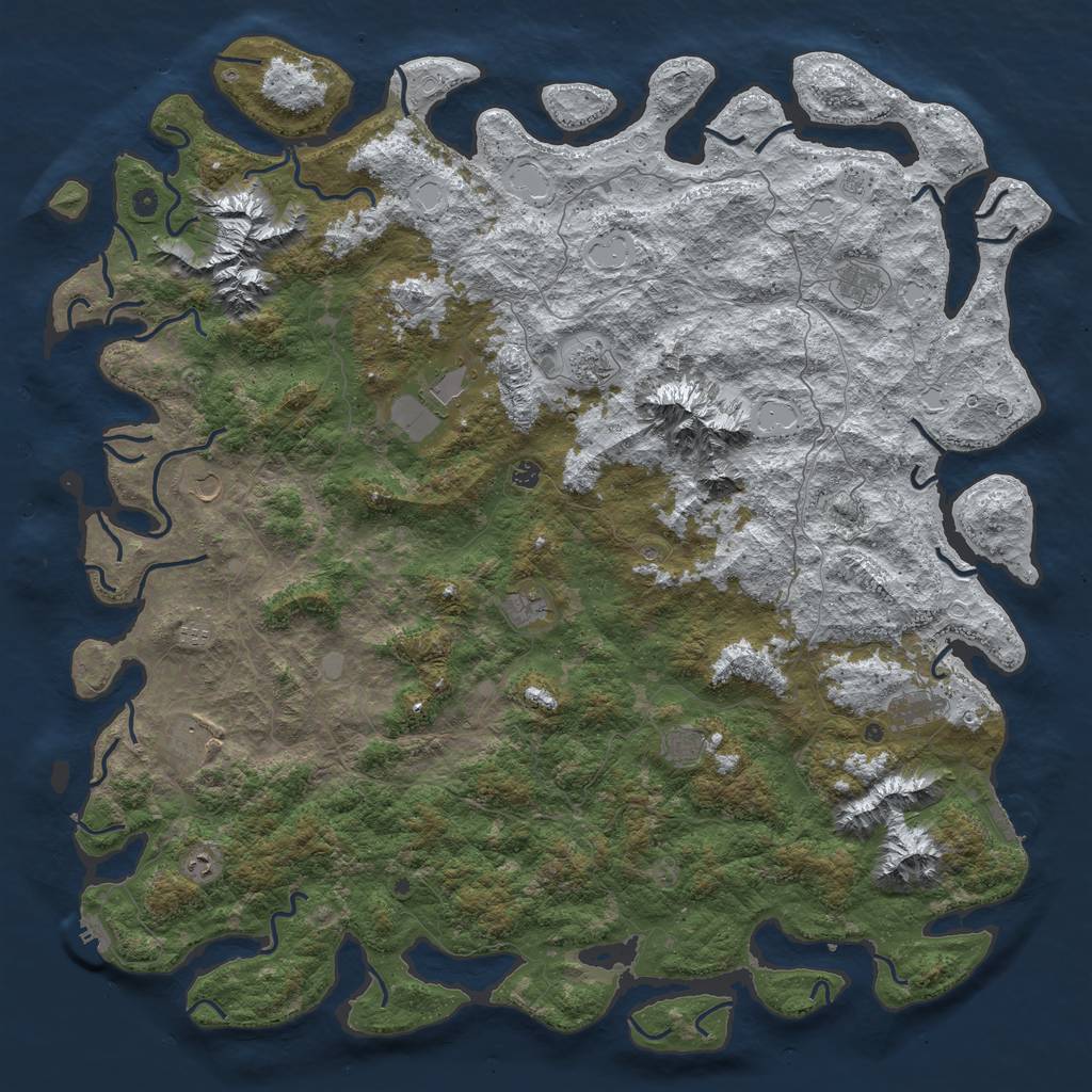 Rust Map: Procedural Map, Size: 6000, Seed: 40221181, 20 Monuments