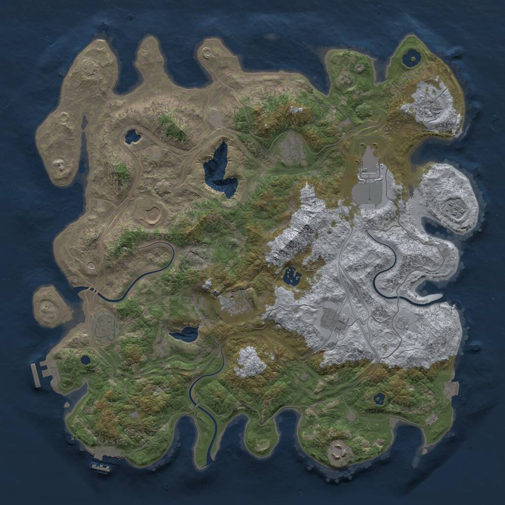 Rust Map: Procedural Map, Size: 4250, Seed: 576853, 16 Monuments