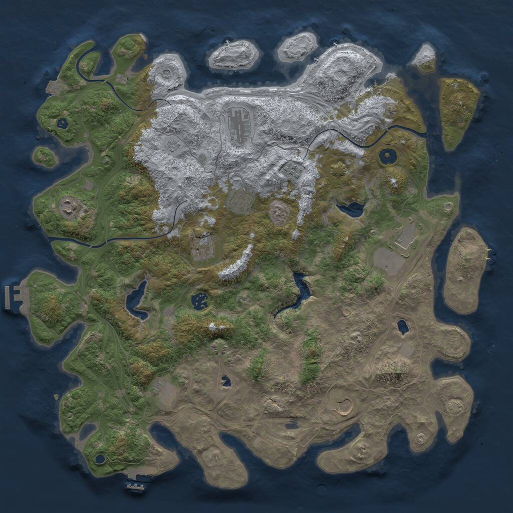 Rust Map: Procedural Map, Size: 4500, Seed: 8042022, 15 Monuments