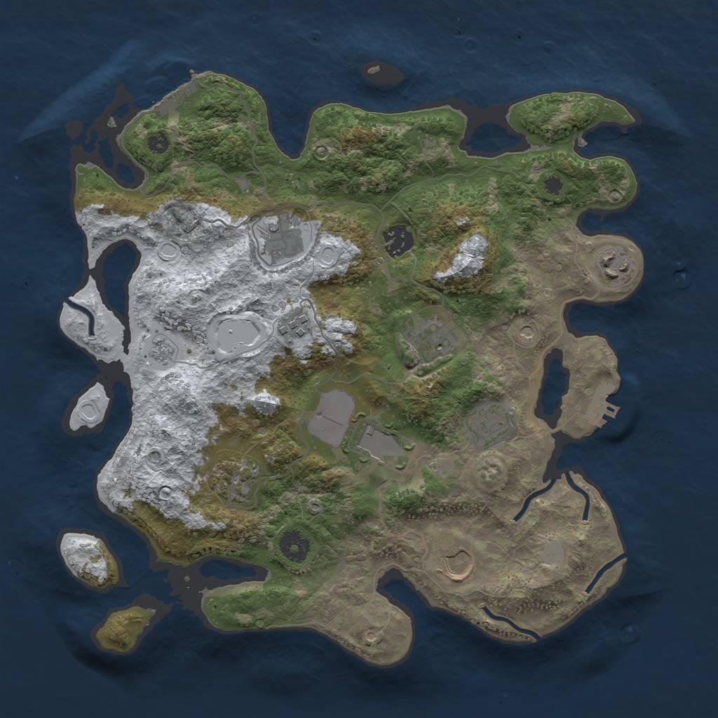 Rust Map: Procedural Map, Size: 3500, Seed: 1097159633, 18 Monuments