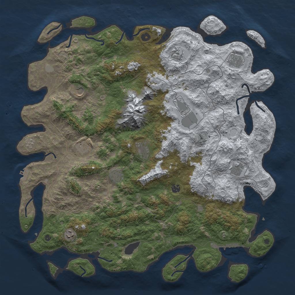 Rust Map: Procedural Map, Size: 5000, Seed: 2803, 20 Monuments