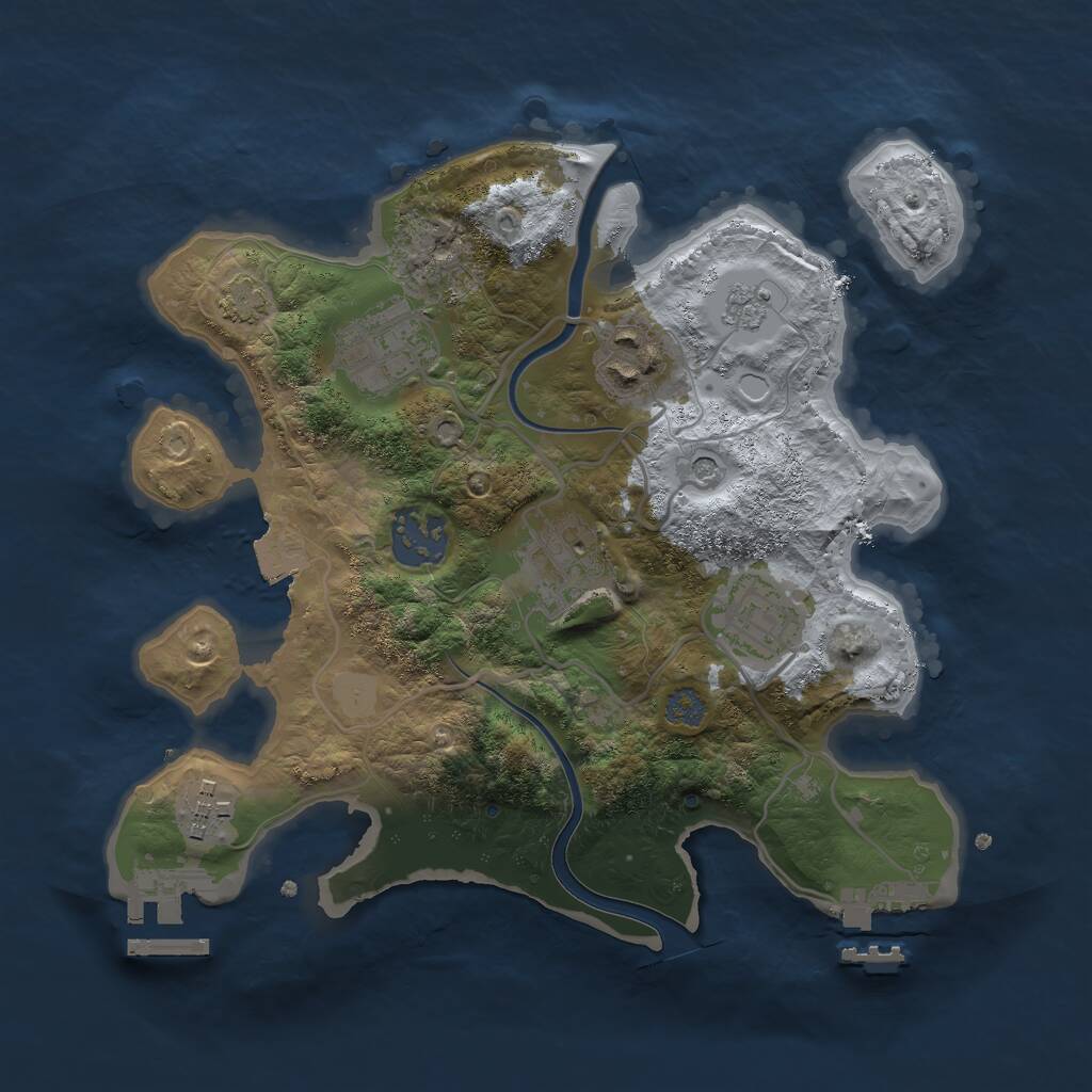 Rust Map: Procedural Map, Size: 2700, Seed: 123, 14 Monuments