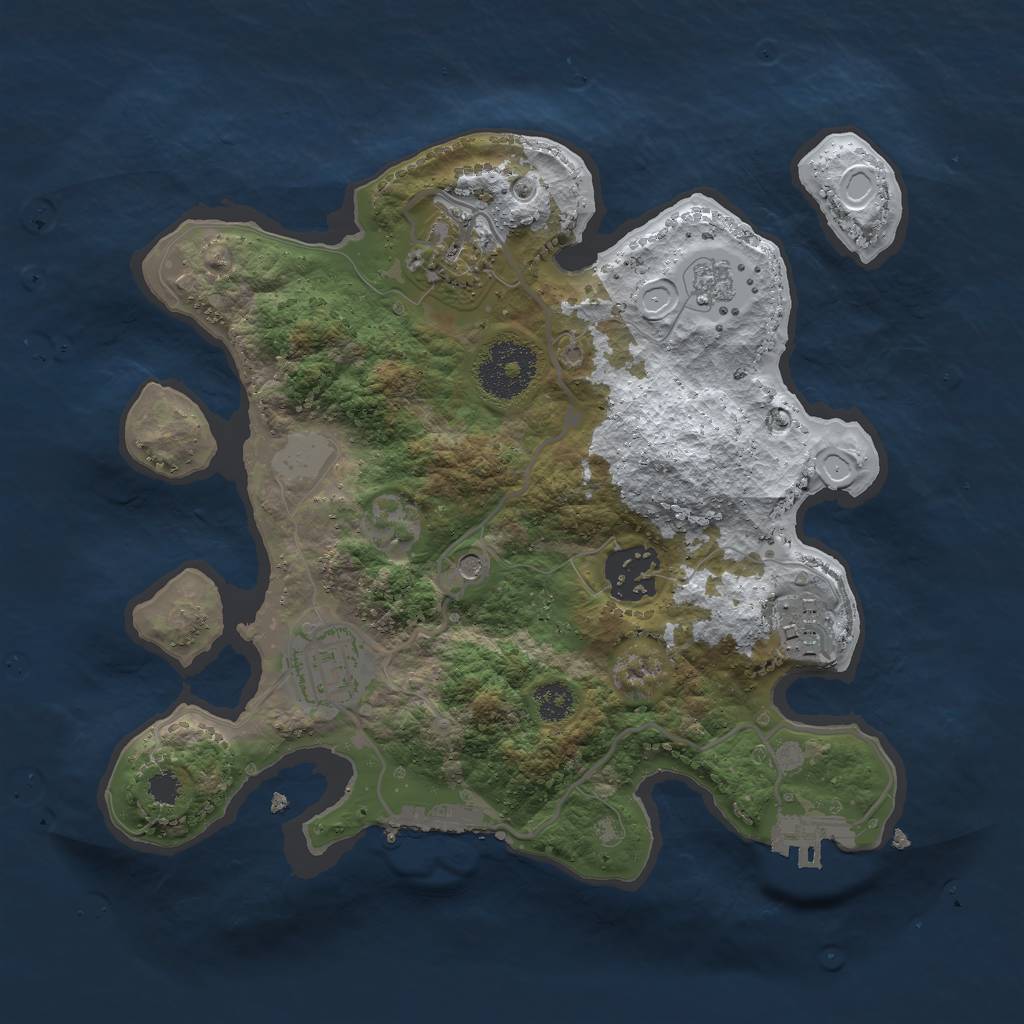 Rust Map: Procedural Map, Size: 2700, Seed: 123, 13 Monuments