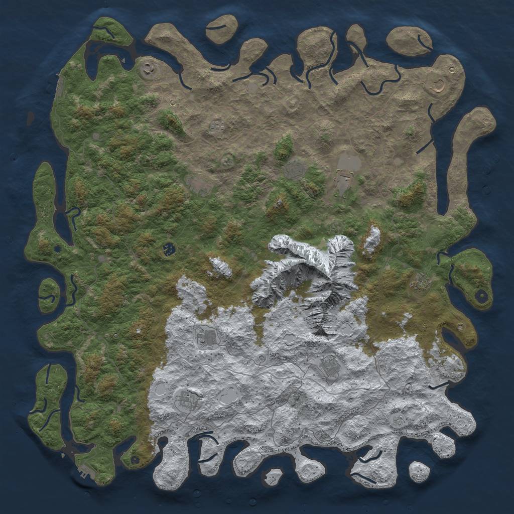 Rust Map: Procedural Map, Size: 6000, Seed: 20903, 20 Monuments