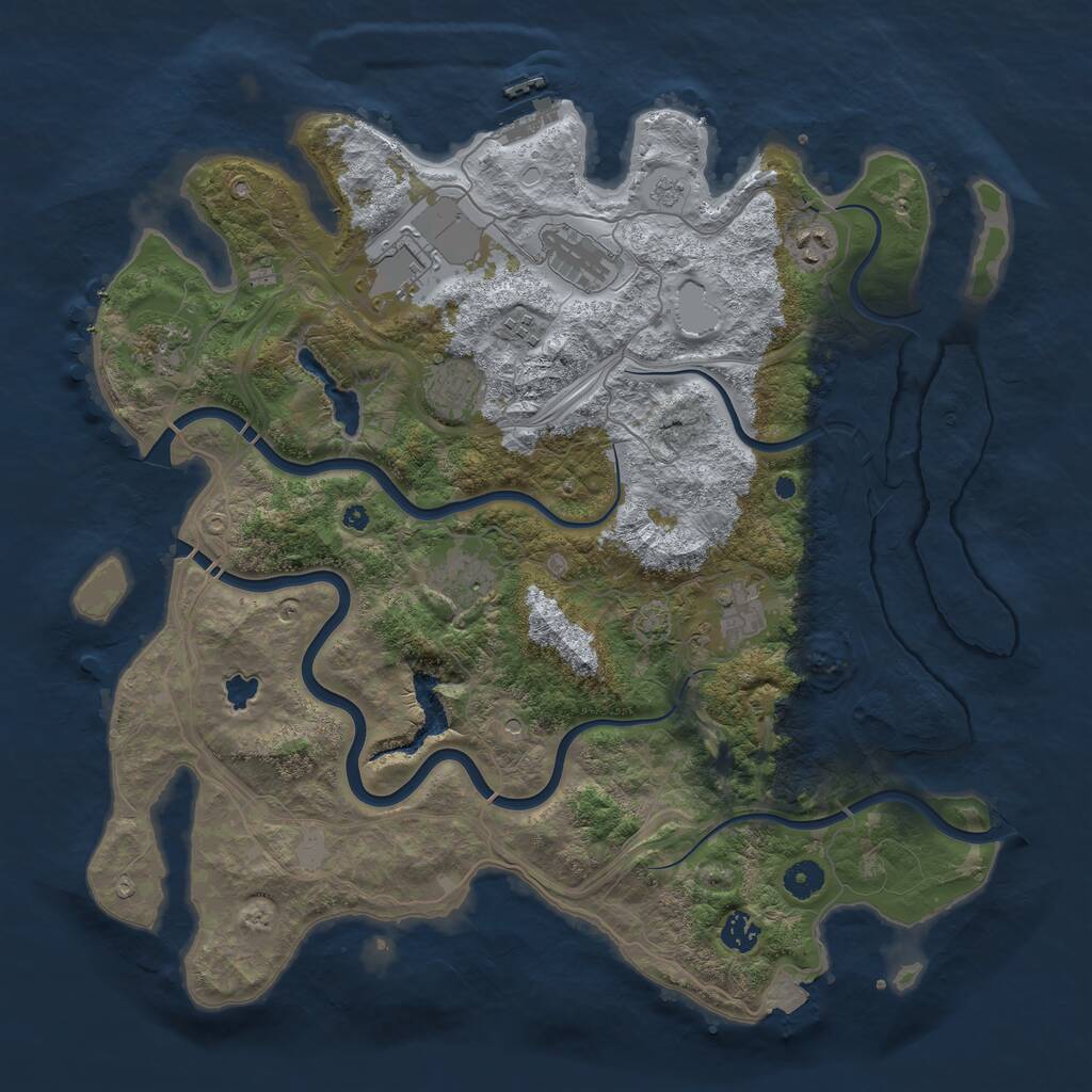 Rust Map: Procedural Map, Size: 4250, Seed: 42345, 14 Monuments