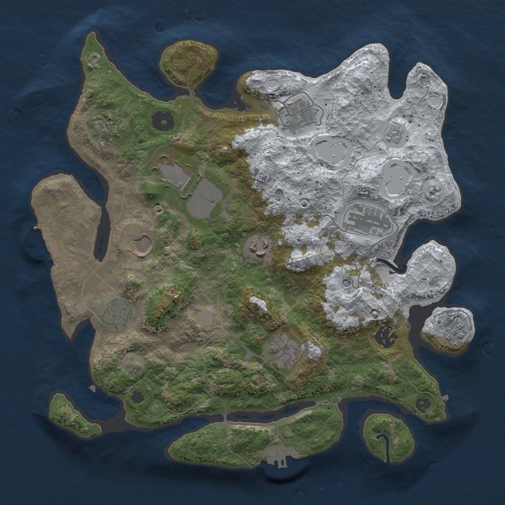 Rust Map: Procedural Map, Size: 3500, Seed: 467378268, 19 Monuments