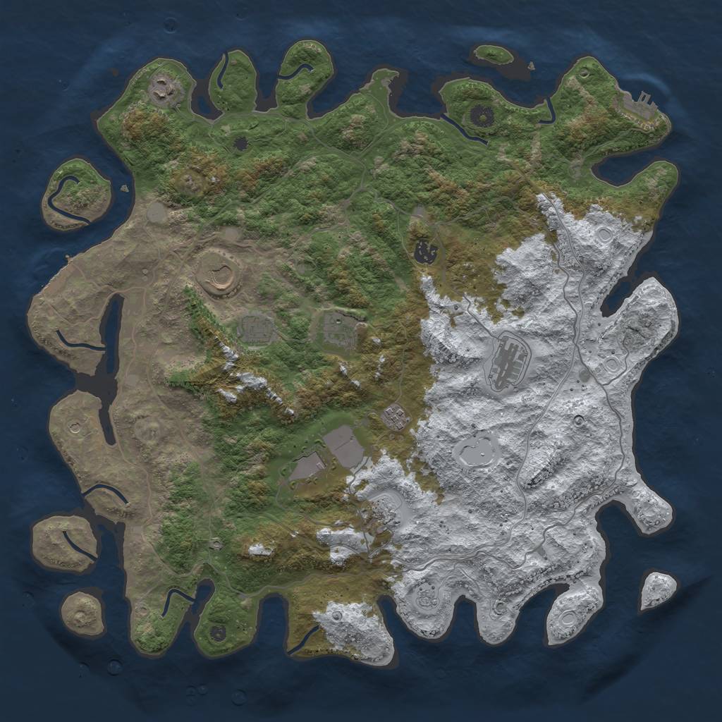 Rust Map: Procedural Map, Size: 4500, Seed: 1898662, 18 Monuments