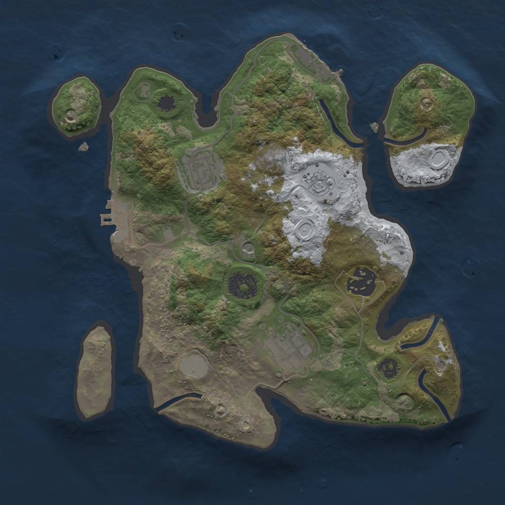 Rust Map: Procedural Map, Size: 2600, Seed: 639473, 12 Monuments