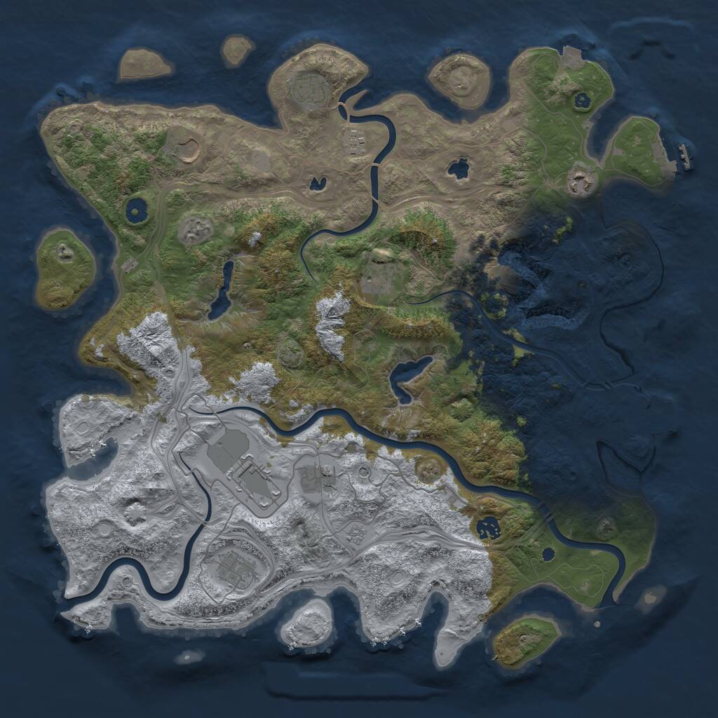Rust Map: Procedural Map, Size: 4500, Seed: 911, 15 Monuments