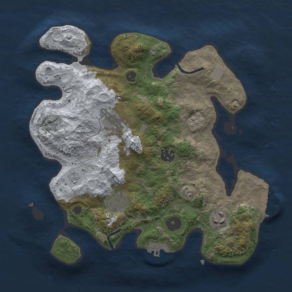 Rust Map: Procedural Map, Size: 3000, Seed: 732347181, 13 Monuments