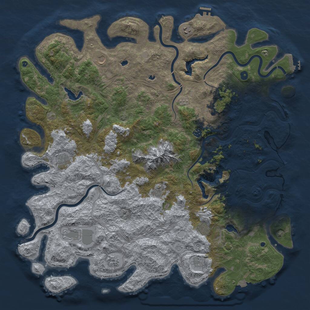 Rust Map: Procedural Map, Size: 5500, Seed: 88376, 17 Monuments