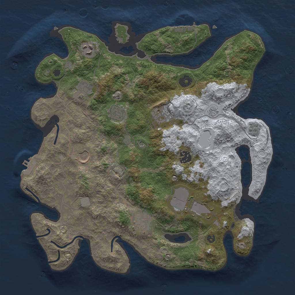 Rust Map: Procedural Map, Size: 3560, Seed: 11214, 18 Monuments