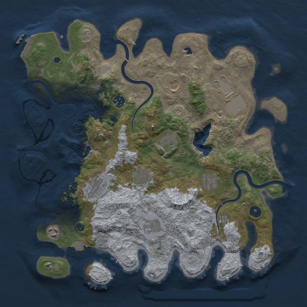 Rust Map: Procedural Map, Size: 4000, Seed: 649371425, 15 Monuments