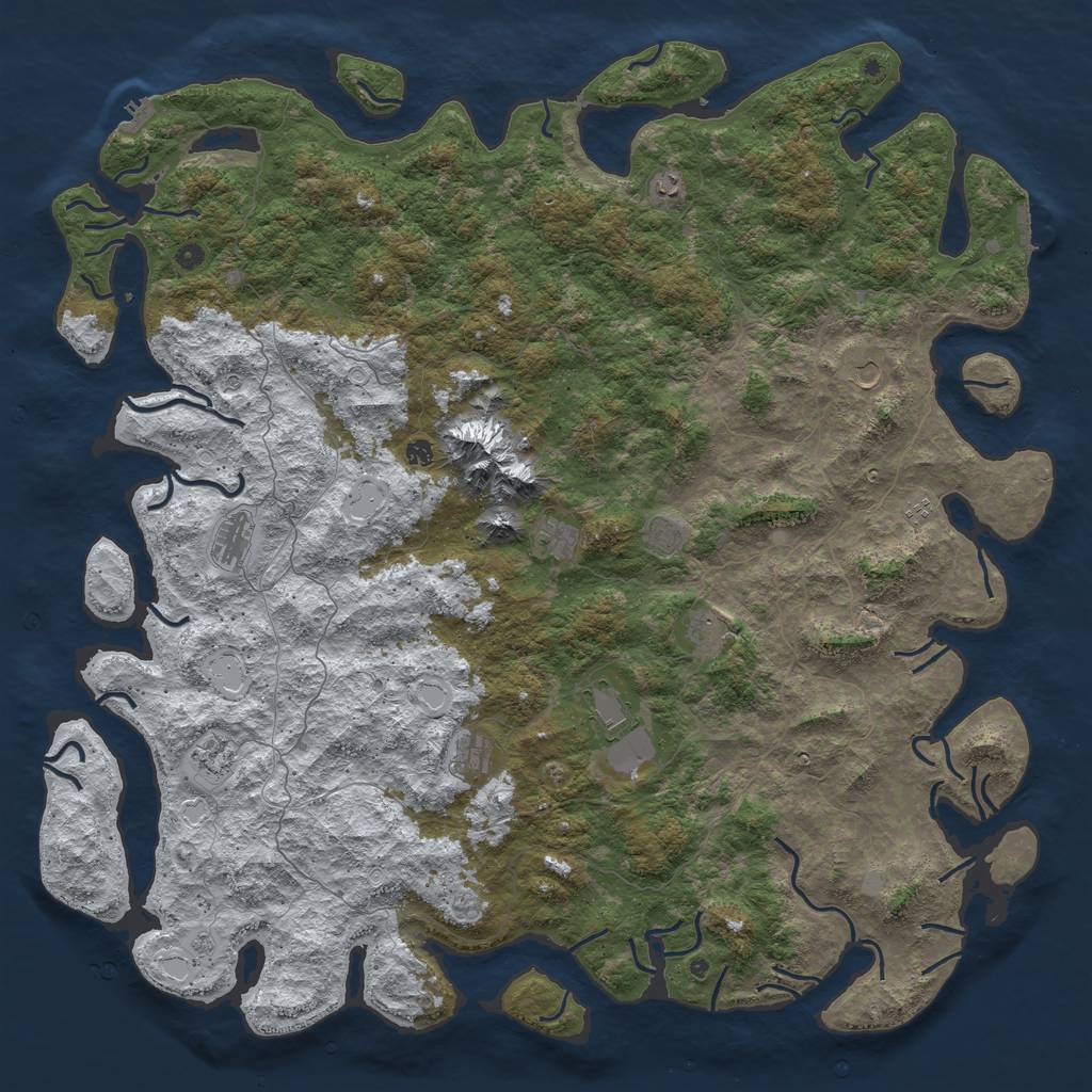 Rust Map: Procedural Map, Size: 6000, Seed: 1910046538, 20 Monuments