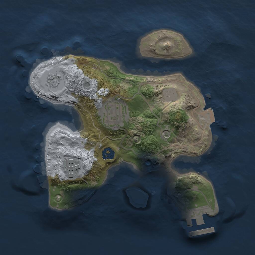 Rust Map: Procedural Map, Size: 2000, Seed: 19857, 6 Monuments