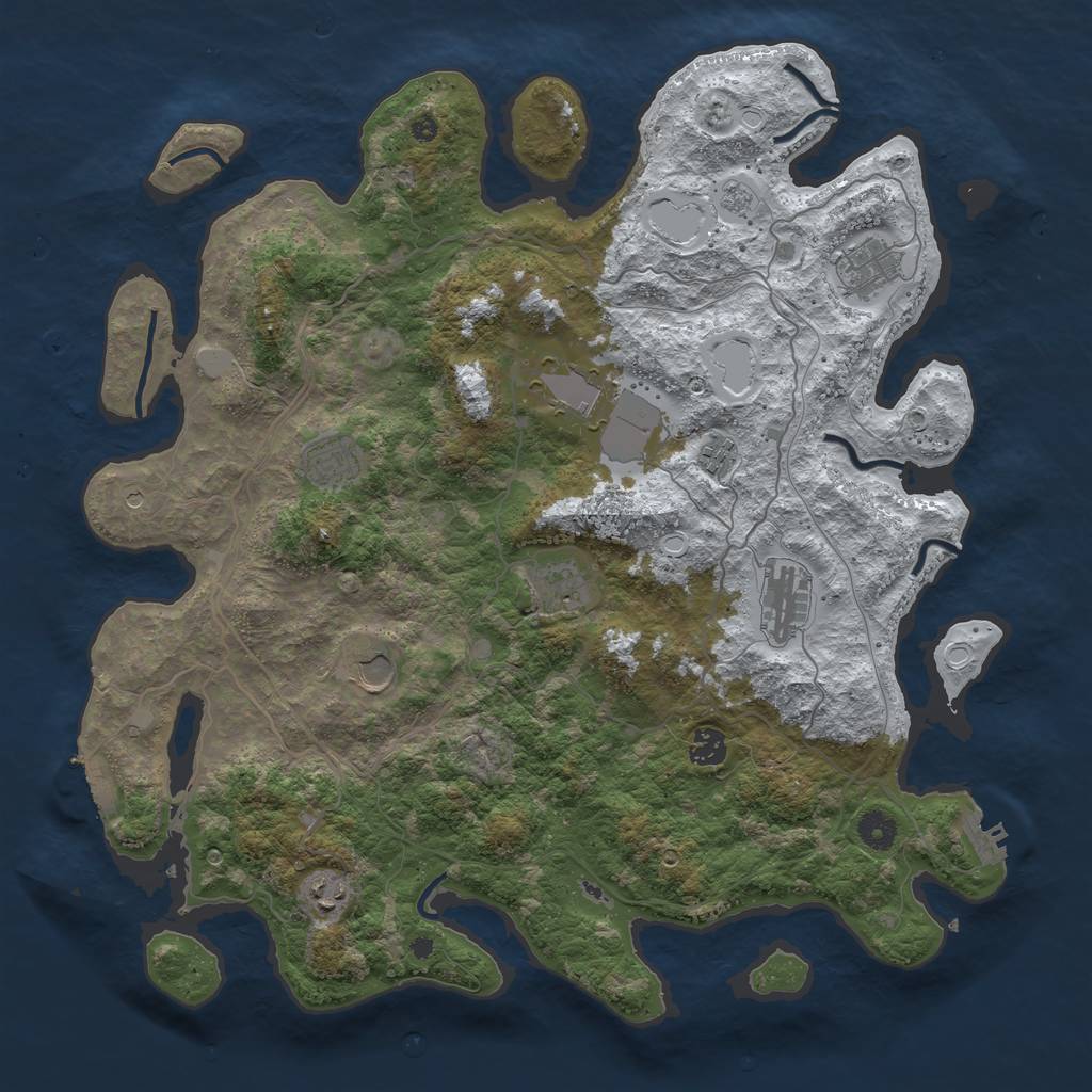 Rust Map: Procedural Map, Size: 4250, Seed: 8364939, 18 Monuments