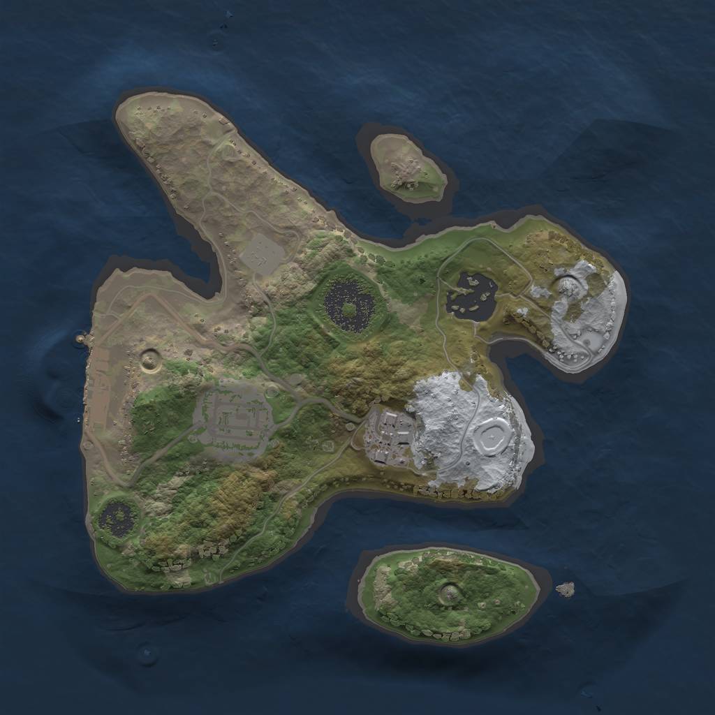 Rust Map: Procedural Map, Size: 2100, Seed: 34, 9 Monuments