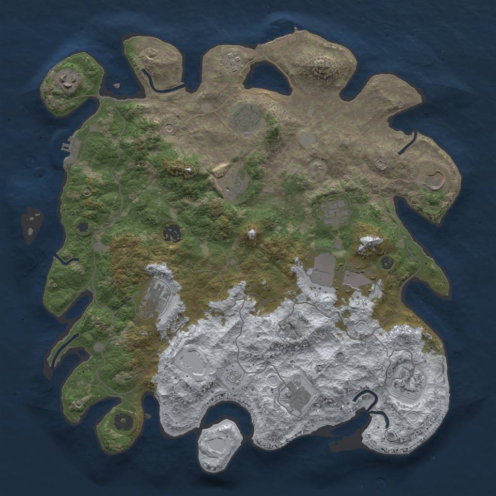 Rust Map: Procedural Map, Size: 4000, Seed: 1403031979, 20 Monuments