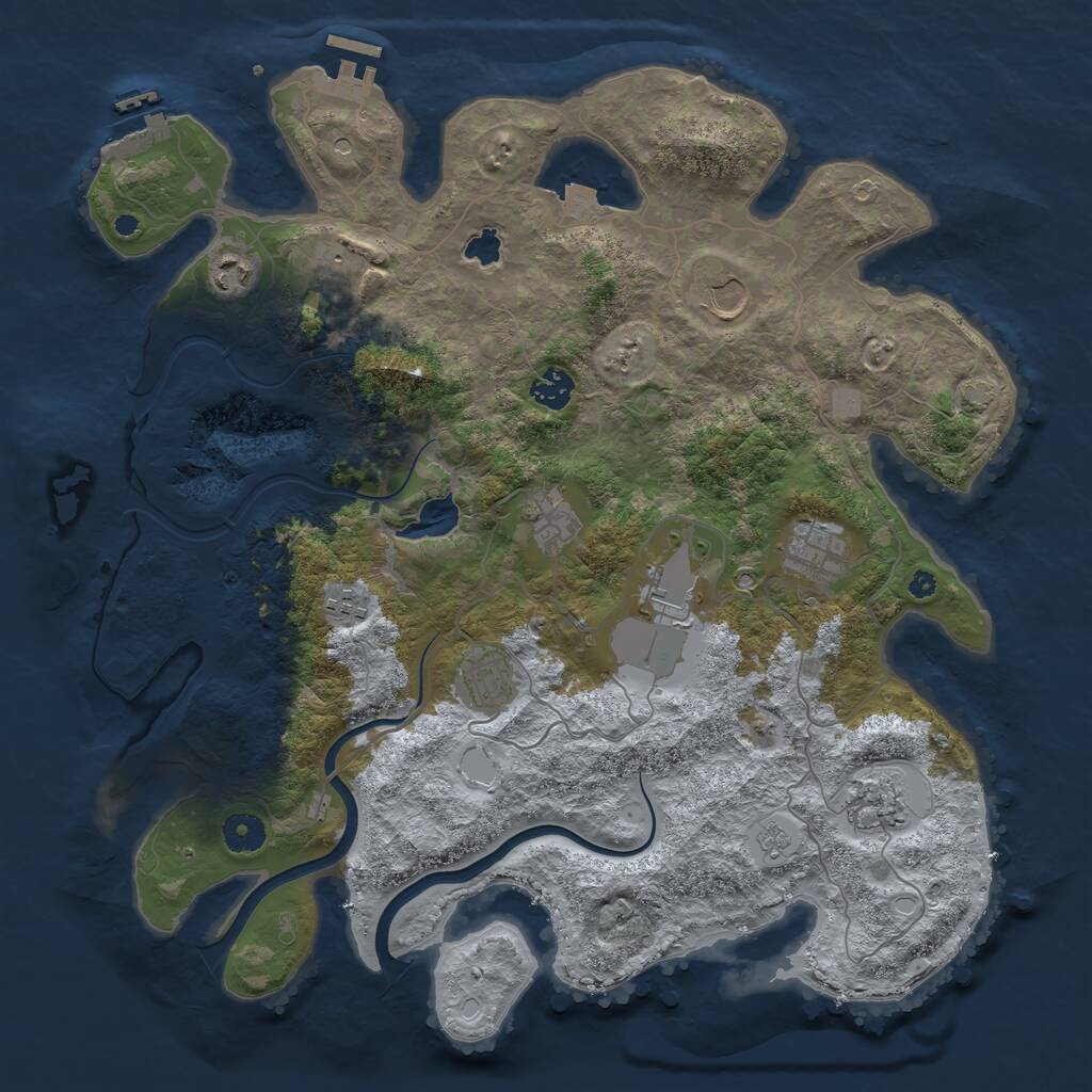 Rust Map: Procedural Map, Size: 4000, Seed: 1403031979, 16 Monuments