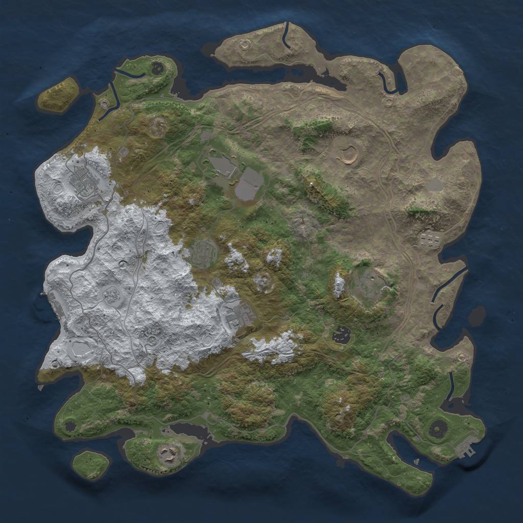 Rust Map: Procedural Map, Size: 4300, Seed: 51, 18 Monuments