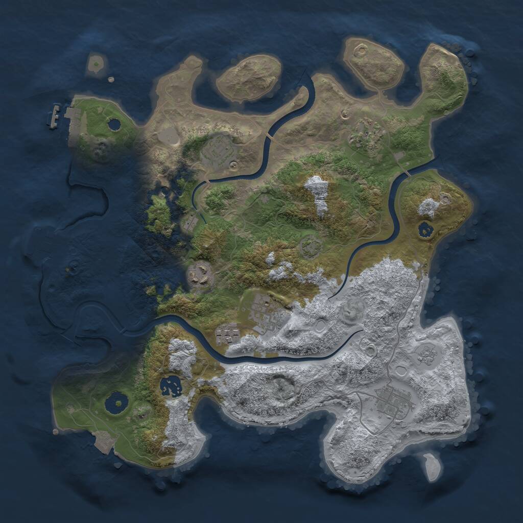 Rust Map: Procedural Map, Size: 3500, Seed: 2010158492, 13 Monuments