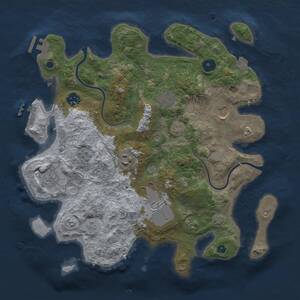 Thumbnail Rust Map: Procedural Map, Size: 3500, Seed: 1029384756, 13 Monuments