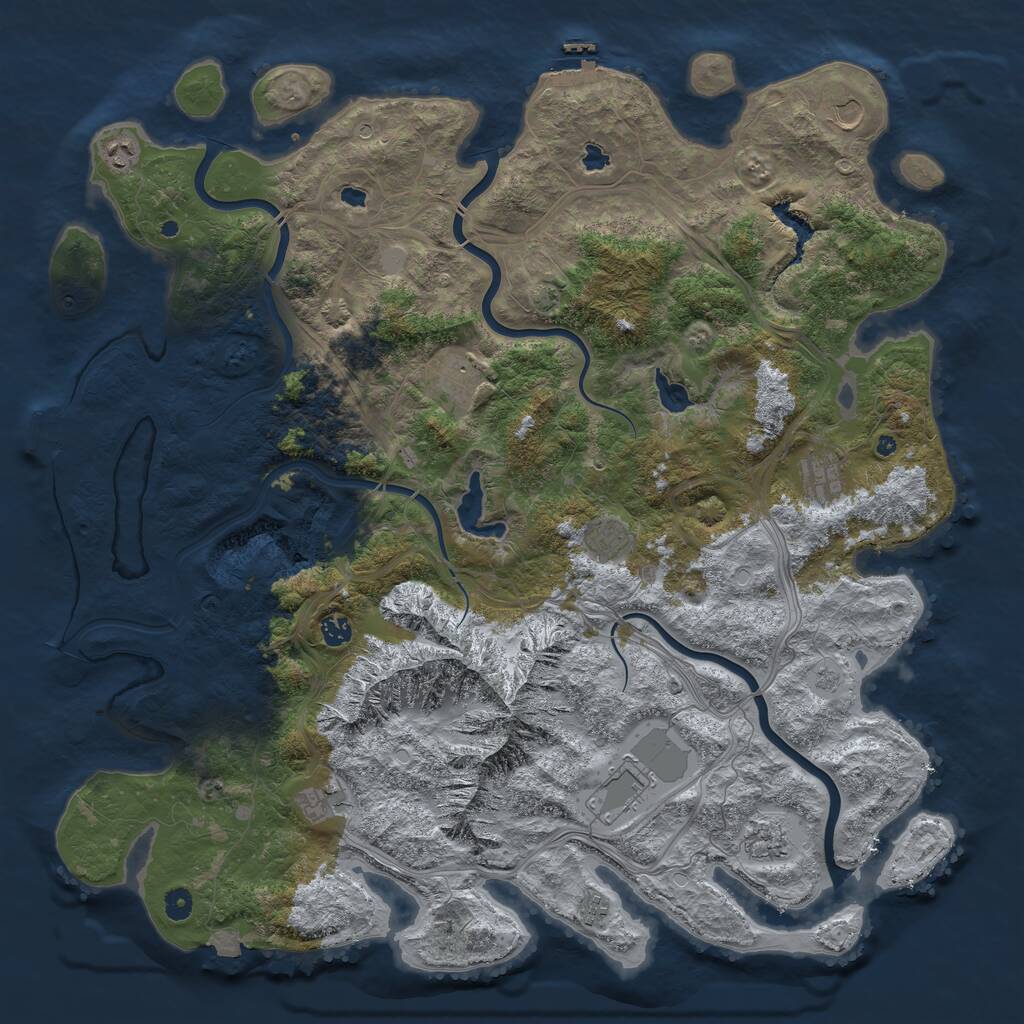 Rust Map: Procedural Map, Size: 5000, Seed: 12734, 16 Monuments