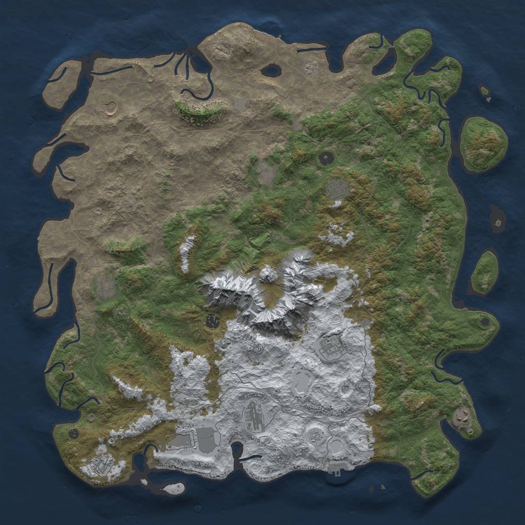 Rust Map: Procedural Map, Size: 5500, Seed: 621782, 20 Monuments