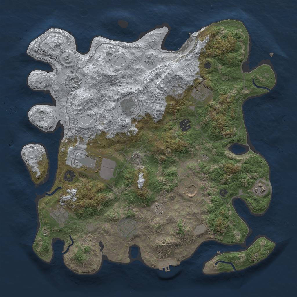 Rust Map: Procedural Map, Size: 3800, Seed: 1946, 19 Monuments