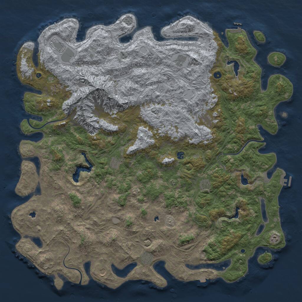 Rust Map: Procedural Map, Size: 6000, Seed: 1558705574, 17 Monuments