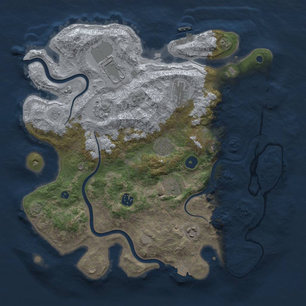 Rust Map: Procedural Map, Size: 3800, Seed: 1554, 14 Monuments