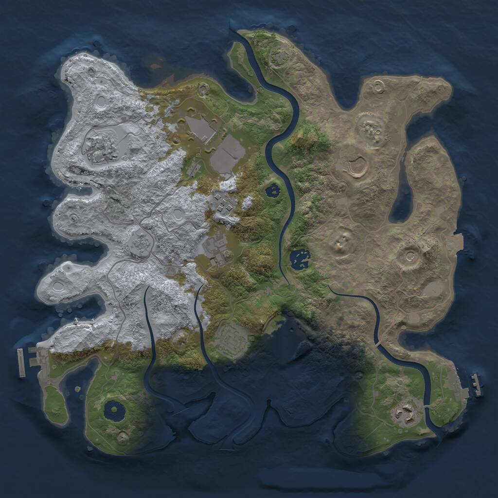 Rust Map: Procedural Map, Size: 3500, Seed: 420796068, 15 Monuments
