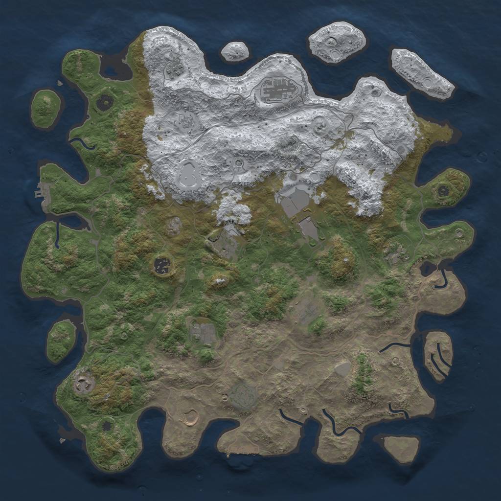 Rust Map: Procedural Map, Size: 4570, Seed: 1, 20 Monuments