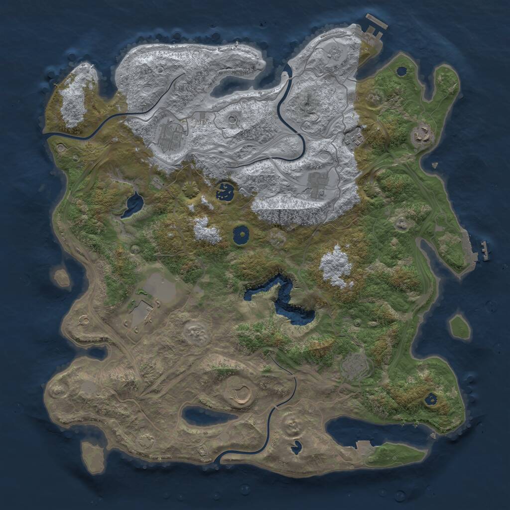 Rust Map: Procedural Map, Size: 4250, Seed: 1082058171, 14 Monuments