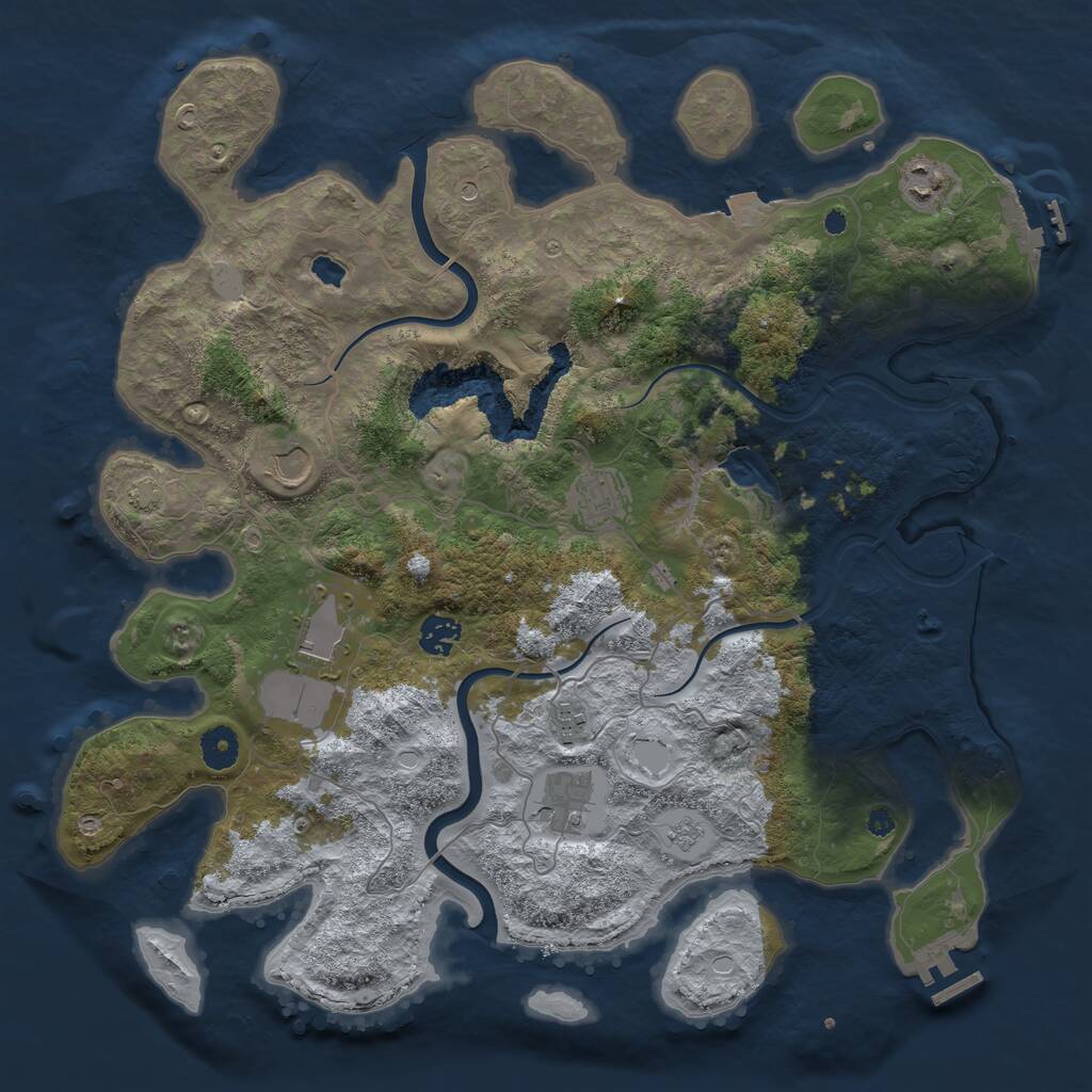 Rust Map: Procedural Map, Size: 4000, Seed: 45626352, 13 Monuments