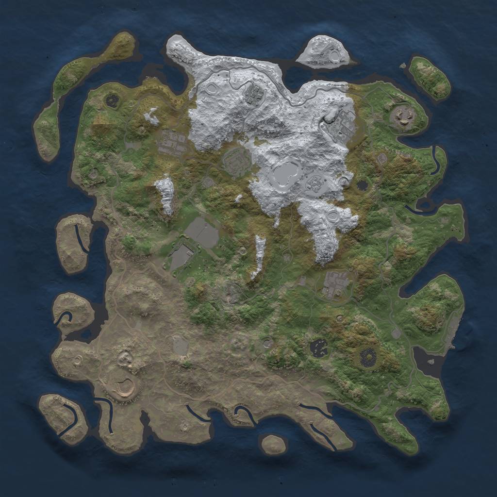 Rust Map: Procedural Map, Size: 4000, Seed: 87962, 17 Monuments