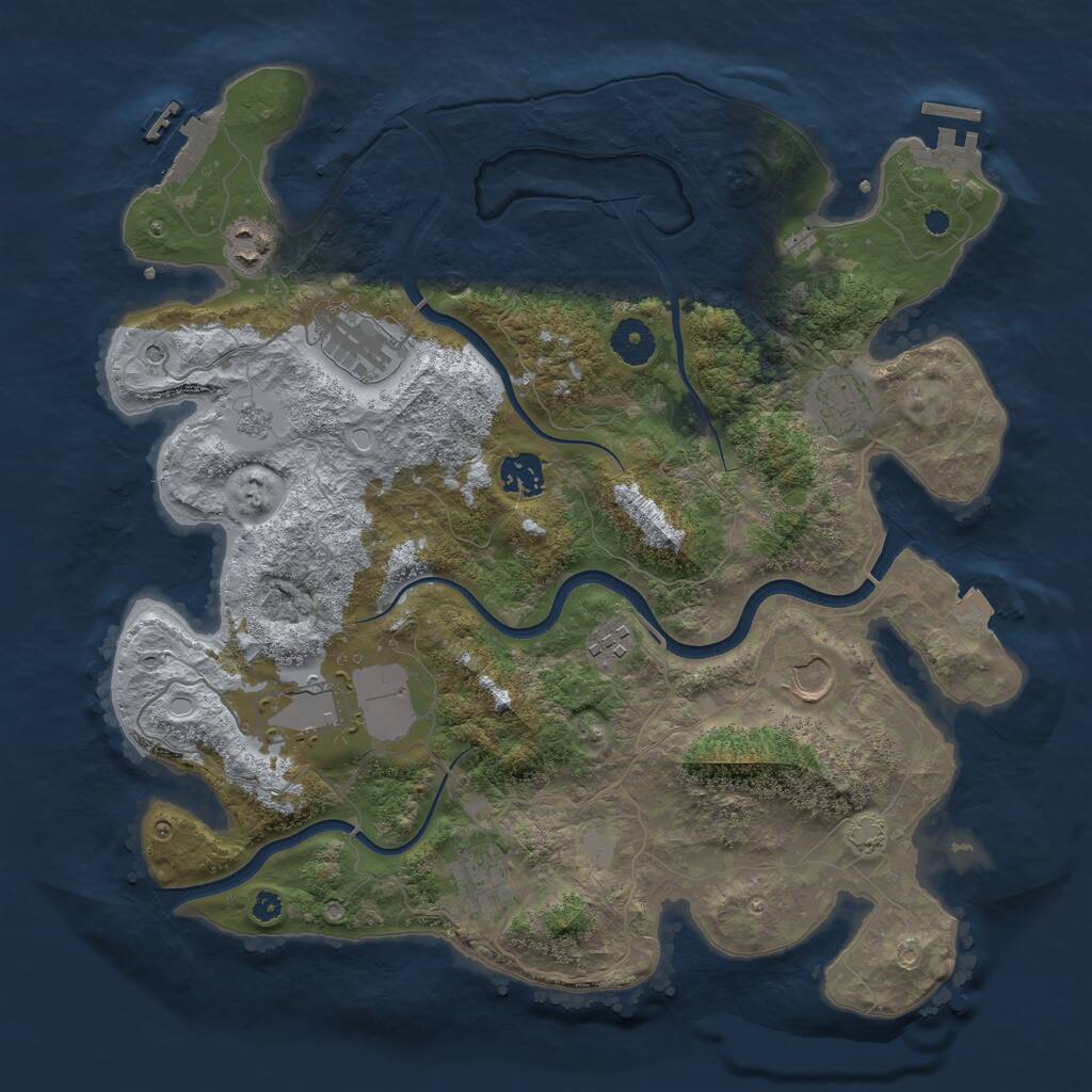 Rust Map: Procedural Map, Size: 3700, Seed: 587042094, 14 Monuments