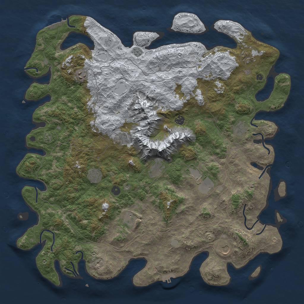 Rust Map: Procedural Map, Size: 5000, Seed: 1941560295, 20 Monuments