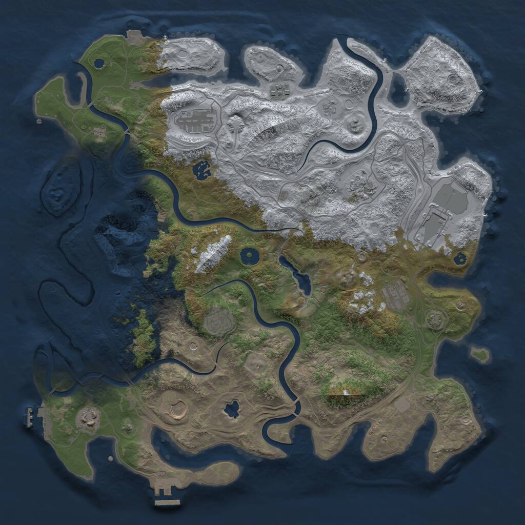 Rust Map: Procedural Map, Size: 4250, Seed: 69, 15 Monuments