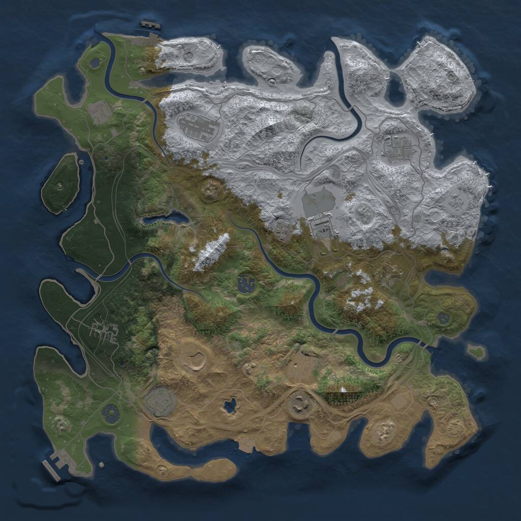 Rust Map: Procedural Map, Size: 4250, Seed: 69, 19 Monuments