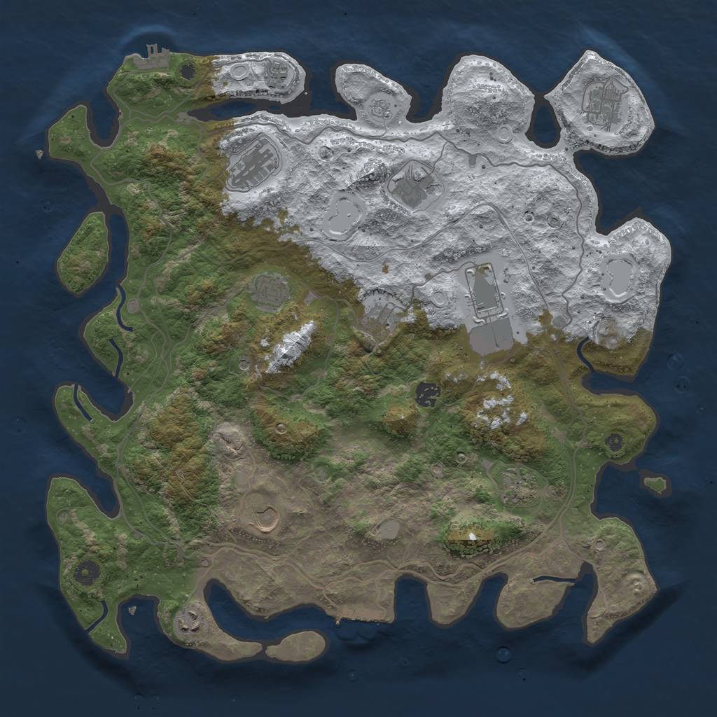 Rust Map: Procedural Map, Size: 4250, Seed: 69, 20 Monuments