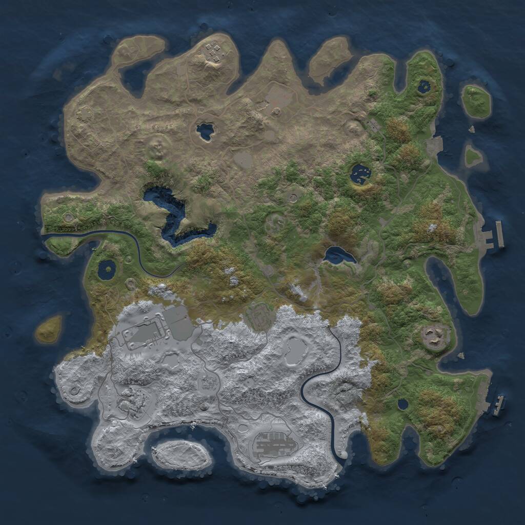 Rust Map: Procedural Map, Size: 4000, Seed: 158, 14 Monuments