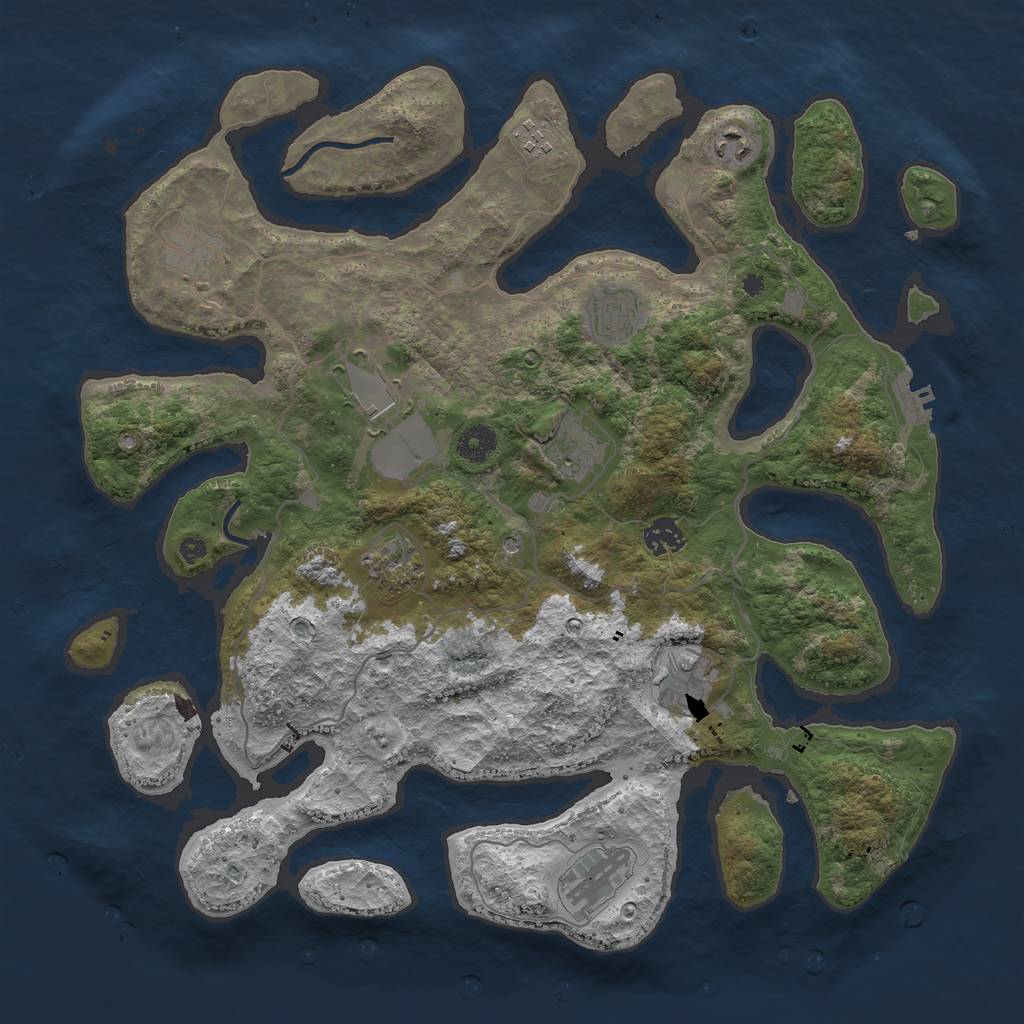 Rust Map: Procedural Map, Size: 4000, Seed: 158, 14 Monuments