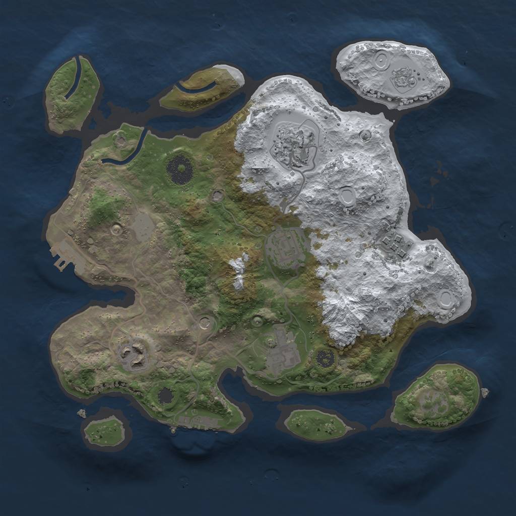 Rust Map: Procedural Map, Size: 2850, Seed: 1234567890, 14 Monuments