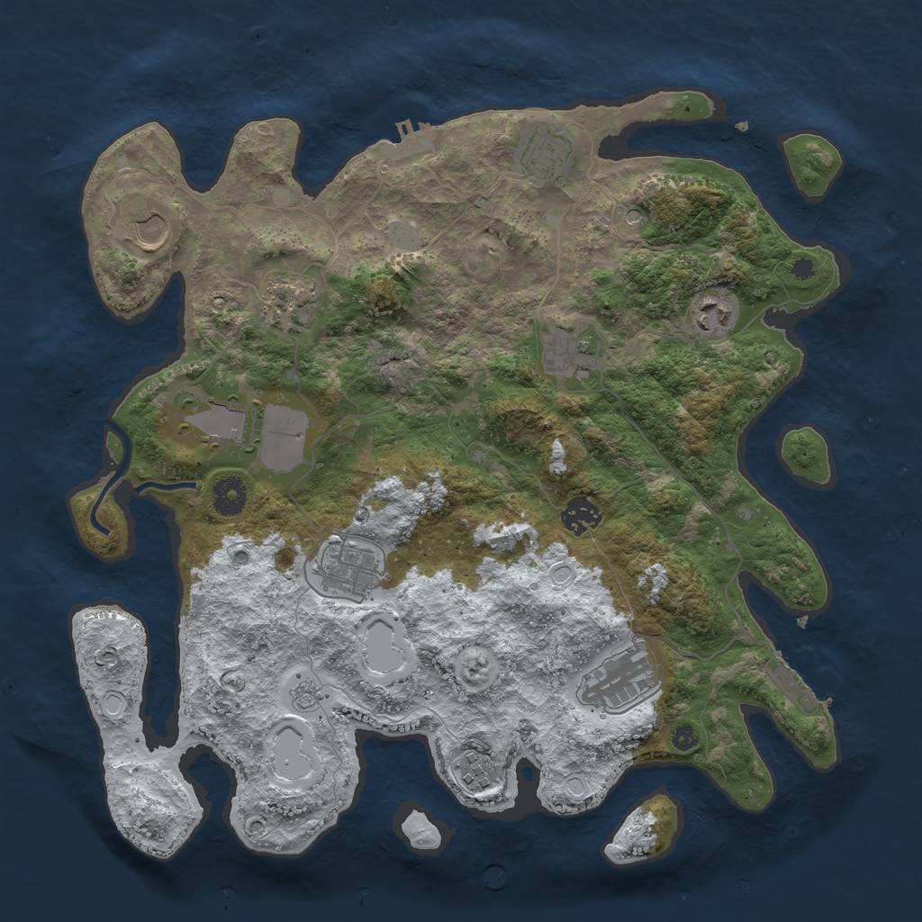 Rust Map: Procedural Map, Size: 3700, Seed: 97430, 19 Monuments