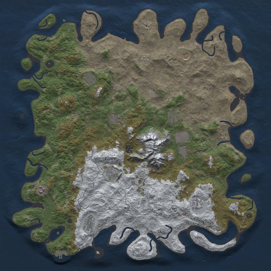 Rust Map: Procedural Map, Size: 5000, Seed: 182, 20 Monuments