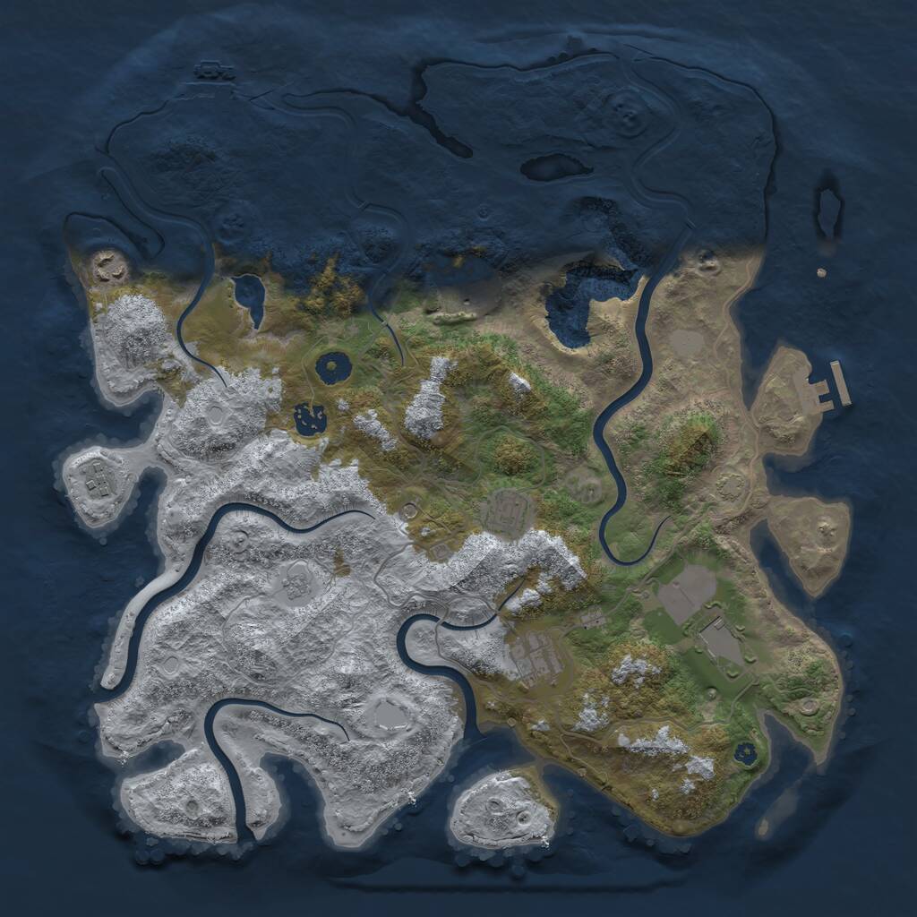 Rust Map: Procedural Map, Size: 4070, Seed: 6666, 13 Monuments